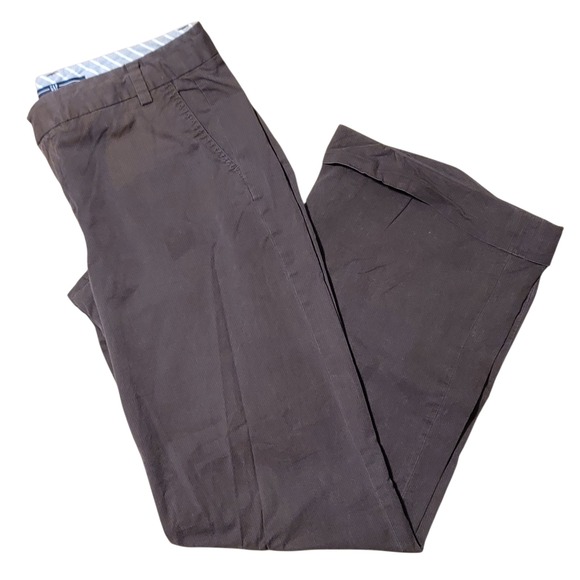 GAP Women's Sz 8L Brown Wide Leg Micro Stripe Y2K Pants 32x32 - Picture 2 of 6